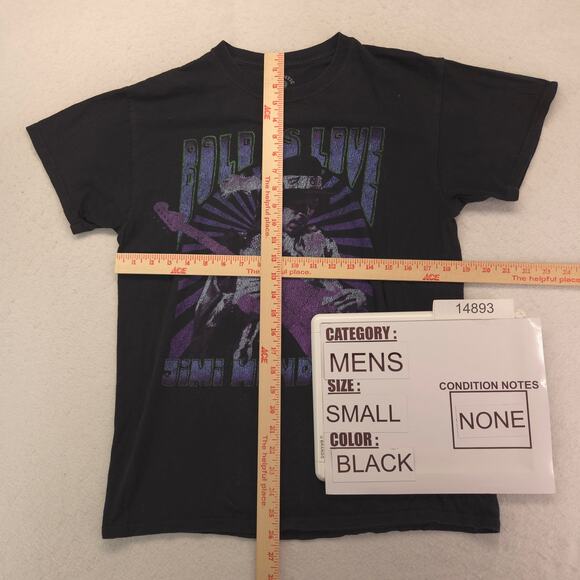 Jimi Hendrix Band Crew Neck Short Sleeve Graphic T Shirt Mens Size S Black - Picture 5 of 9